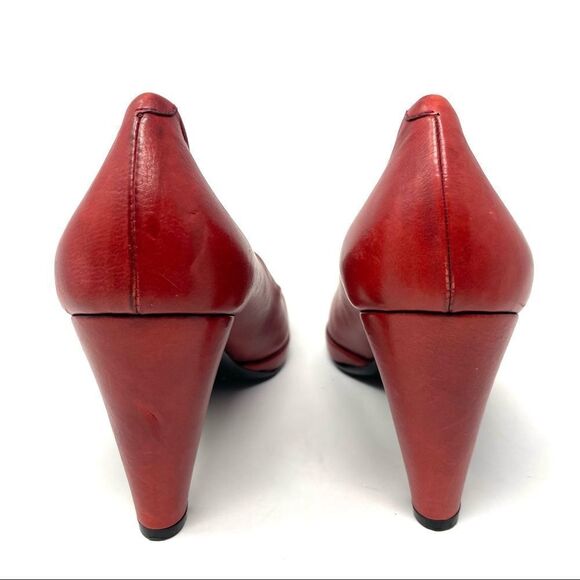 MARIPE Red Leather Pumps Size 40 - Picture 5 of 11